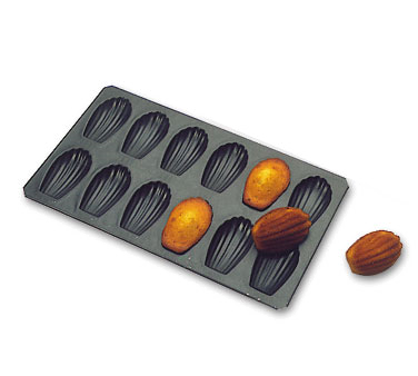 Matfer Bourgeat 310731 Exopan Madeleine Sheet 14"L x 8"W 12-Count 3" Madeleines Non-Stick Coating Steel