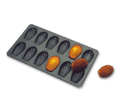 Matfer Bourgeat 310731 Exopan Madeleine Sheet 14"L x 8"W 12-Count 3" Madeleines Non-Stick Coating Steel