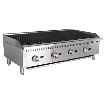 Adcraft BDECTC-48/NG 48" W Natural Gas Countertop Black Diamond Charbroiler - 120,000 BTU