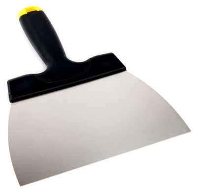 Matfer Bourgeat 112641 Chocolate Scraper 7"L x 4"W Blade Straight Edge Polypropylene Handle Stainless Steel