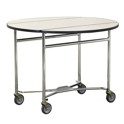 Lakeside 412 40" W Plastic Laminated Top Drop-Leaf Round Room Service Table