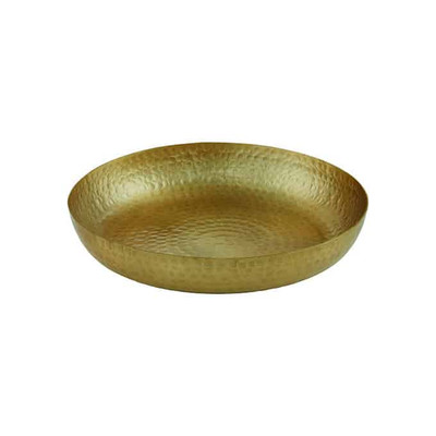 American Metalcraft ASEAG14 14" 128 Oz. Aluminum Gold Round Seafood Tray