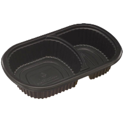 Dinex DXMW812PBLK 18 oz Black Polypropylene Medium Oblong Disposable Entree Platter