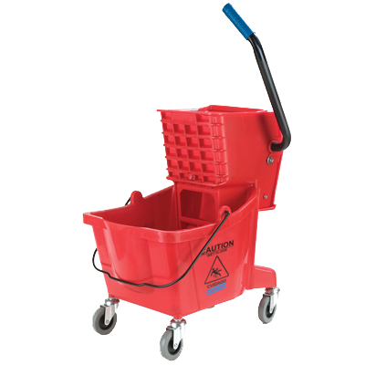 Carlisle 3690805 Mop Bucket Combo 26 qt. Polyethylene Red Side Press