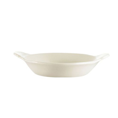 CAC China EGD-16 24 Oz. Bone White Ceramic Oval Egg Dish (1 Dozen)