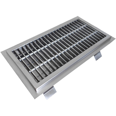 IMC Teddy SFT-1224-SG ASFT 12" x 24" Stainless Steel Anti-Spill Floor Trough with Subway Grating