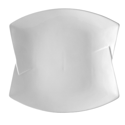 CAC China BTF-16 Super White Porcelain Rectangular Butterfly Plate (1 Dozen)