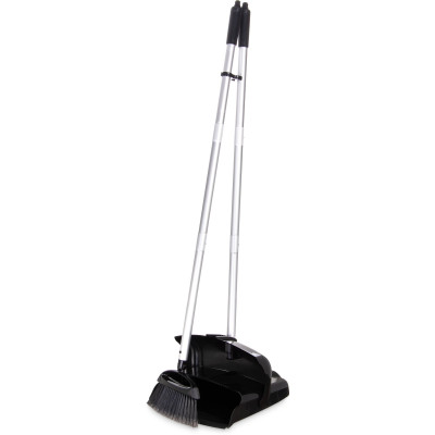 Carlisle 36141603 Plastic Black Duo-Pan II Lobby Pan &amp; Broom Combo