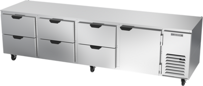 Beverage Air UCRD119AHC-6 119"W Four-Section Reach-In Undercounter Refrigerator