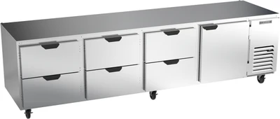 Beverage Air UCRD119AHC-6 119"W Four-Section Reach-In Undercounter Refrigerator