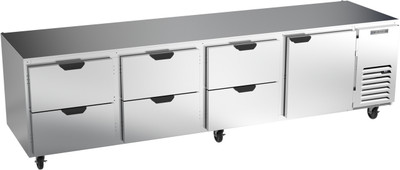 Beverage Air UCRD119AHC-6 119"W Four-Section Reach-In Undercounter Refrigerator