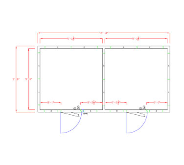 American Panel 10X20-O 231" W x 90" H Outdoor Acrylume Floor or Floorless Walk-In Combination Cooler/Freezer