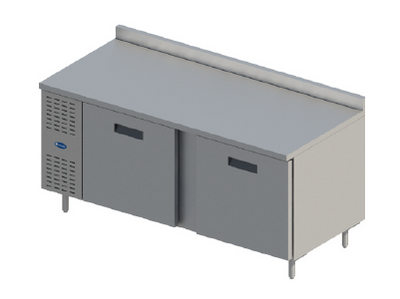 Randell 9205F-290 60"W Two-Section Solid Door Freezer Counter/Work Top