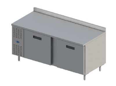 Randell 9205F-290 60"W Two-Section Solid Door Freezer Counter/Work Top