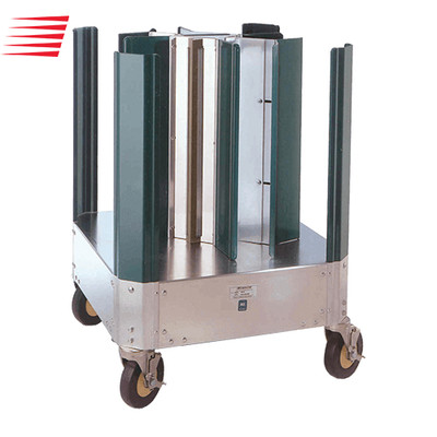 Cres Cor 501D 11" Plate Size Aluminum 4-Compartment Poker Chip Style Dish Dolly with 2 Adjustable Adapters