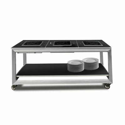 Eastern Tabletop HK945SIBKS Hub Induction Banquet Table