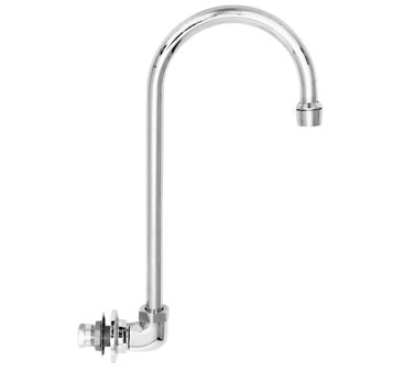 Fisher 3916 12" Rigid Gooseneck Spout 1/2" Slip Joint Brass Backsplash Mount Base Single Hole Faucet