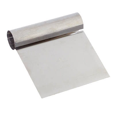 Matfer Bourgeat 112822 Dough Scraper 5-1/4"L x 4-3/4"W Rigid Blade Beveled Edge Seamless Stainless Steel