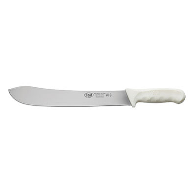 Winco KWP-124 12" White Butcher Knife with Polypropylene Handle