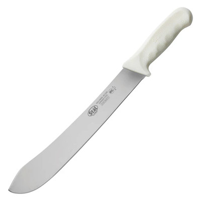Winco KWP-124 12" White Butcher Knife with Polypropylene Handle
