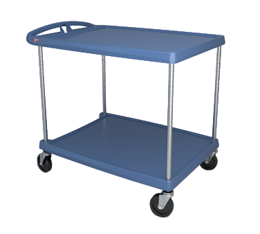 Metro MY2636-25BU 27.69" W x 40.25" D x 36.88" H Blue Plastic Shelf myCart Series Utility Cart