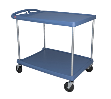 Metro MY2636-25BU 27.69" W x 40.25" D x 36.88" H Blue Plastic Shelf myCart Series Utility Cart