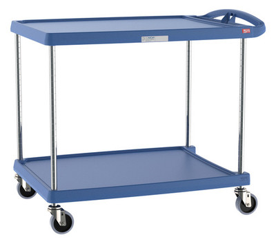 Metro MY2636-25BU 27.69" W x 40.25" D x 36.88" H Blue Plastic Shelf myCart Series Utility Cart