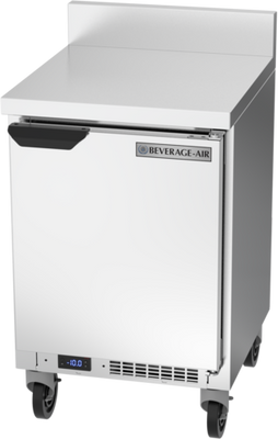 Beverage Air WTF20HC-FIP 20"W One Door Stainless Steel Worktop Freezer With 4" Foamed-In Place Backsplash