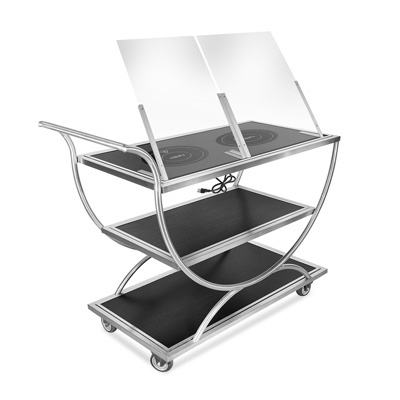 Eastern Tabletop WT6853 Action Station Service Cart Round Induction Elements