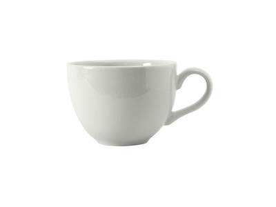 Tuxton BPF-1201 4" 12 Oz. Porcelain Porcelain White Cappuccino Cup (2 Dozen Per Case)