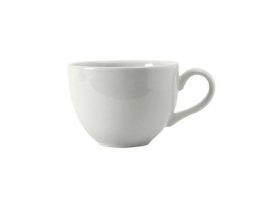 Tuxton BPF-1201 4" 12 Oz. Porcelain Porcelain White Cappuccino Cup (2 Dozen Per Case)