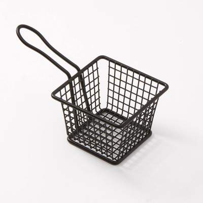 American Metalcraft FRYB443 Stainless Steel Black Square Mini Fry Basket