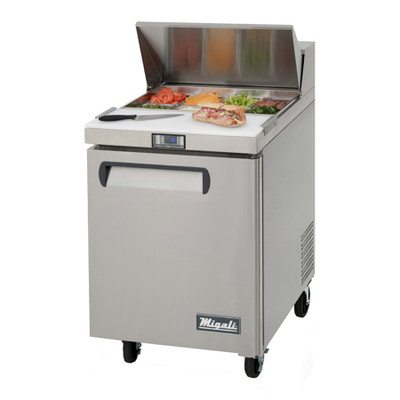 Migali C-SP27-8-HC 27.5" W One-Section One Door Competitor Series Refrigerated Counter/Sandwich Prep Table