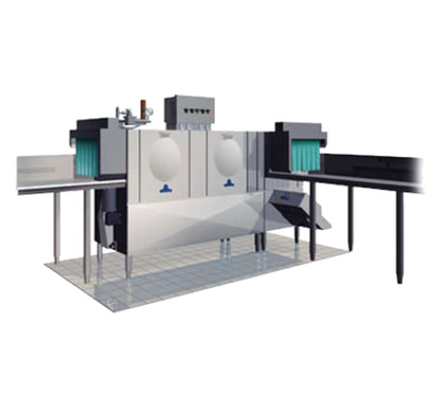 Stero SCT120SC Three Tank Dishwasher With Corner Pre-Scrapper With Conveyor Type 208 Volts