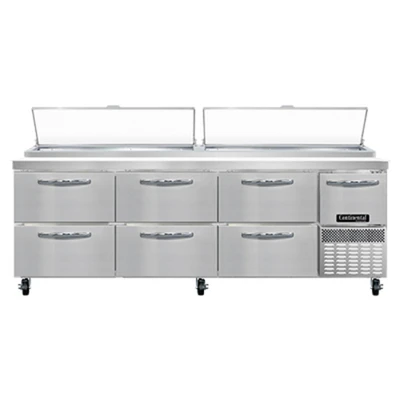 Continental Refrigerator PA93N-D 93" W Three-Section Pizza Prep Table