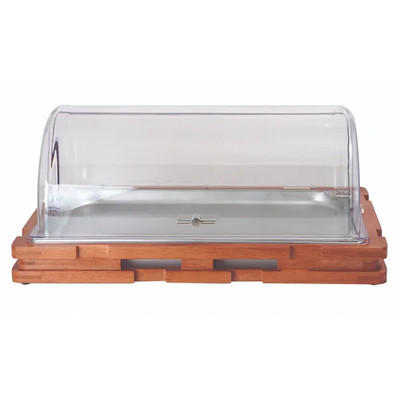 Spring USA XC2201 22-3/4"W Oblong Curved Glass Lid XCESSories Wowers Cold Buffet Display/Chafing Dish