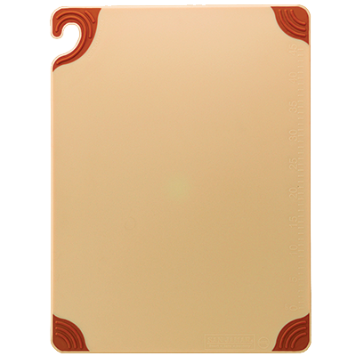 San Jamar CBG152012BR 15" x 20" x 1/2" Brown Co-Polymer Saf-T-Grip Cutting Board