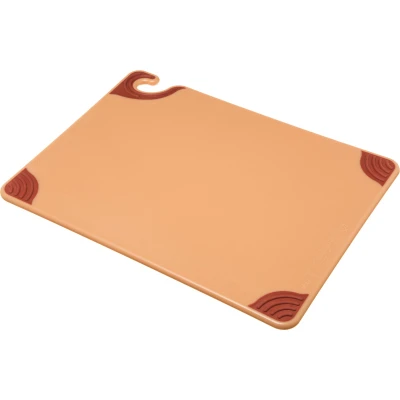 San Jamar CBG152012BR 15" x 20" x 1/2" Brown Co-Polymer Saf-T-Grip Cutting Board