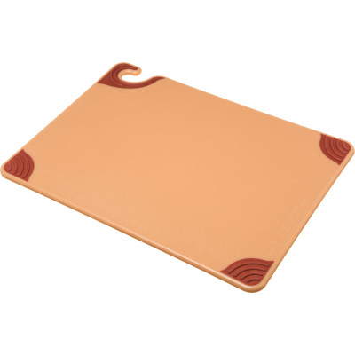 San Jamar CBG152012BR 15" x 20" x 1/2" Brown Co-Polymer Saf-T-Grip Cutting Board