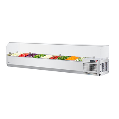 Turbo Air CTST-1800G-N E-Line Countertop Salad Table with clear hood 70-7/8"