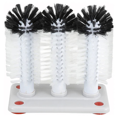 Winco GWB-3 Glass Washer Brush (3) brushes With Base dishwasher safe Plastic