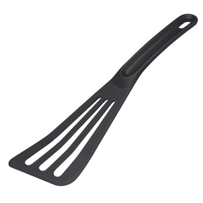 Matfer Bourgeat 112419 ExoGlass 12" L High Temp Slotted Pelton Spatula - Black