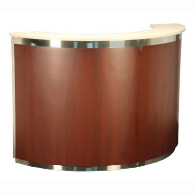 Lakeside 76811 70-1/4" Curved Mobile Bar with Stainless Steel Workshelf