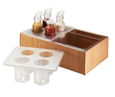 Cal-Mil 3300-Set 13" W x 10.75" D x 5" H Salad Dressing Caddy Rack Set