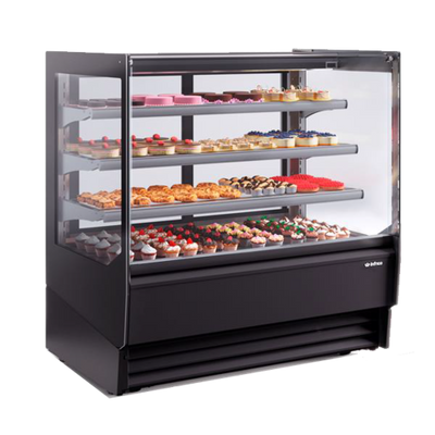 Infrico USA IDC-VBR18IPR 75.4" W Black Stainless Steel Straight Glass Refrigerated Bakery Display Case - 115 Volts