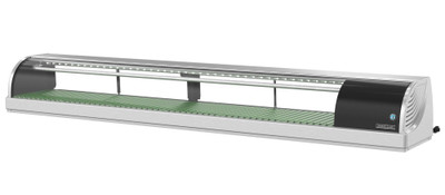 Hoshizaki HNC-210BA-R-SLH 82.7" Curved Glass Countertop Refrigerated Sushi Display Case - 115 Volts, Right Side Compressor