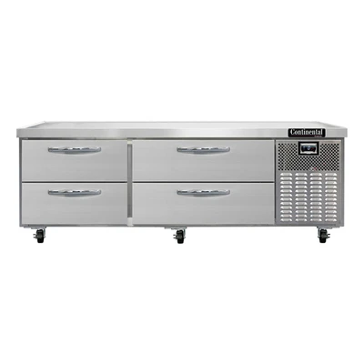 Continental Refrigerator D72GFN 72"W Four Drawer Freezer Griddle Stand