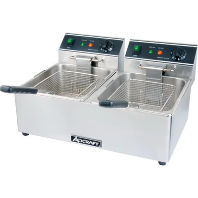 Admiral Craft DF-6L/2 15 Lbs. Double Electric Countertop Fryer - 120 Volts