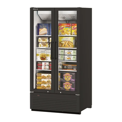 Turbo Air TGF-35SDH-N 39.5"W Two-Section Glass Door Super Deluxe Freezer Merchandiser