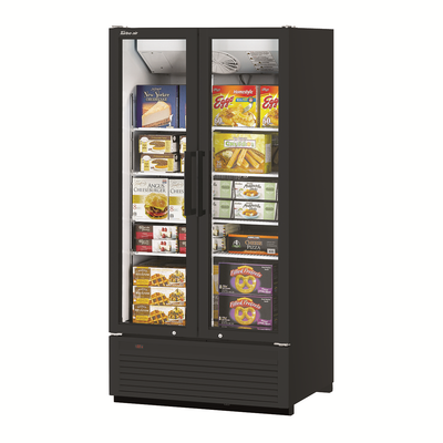 Turbo Air TGF-35SDH-N 39.5&quot;W Two-Section Glass Door Super Deluxe Freezer Merchandiser